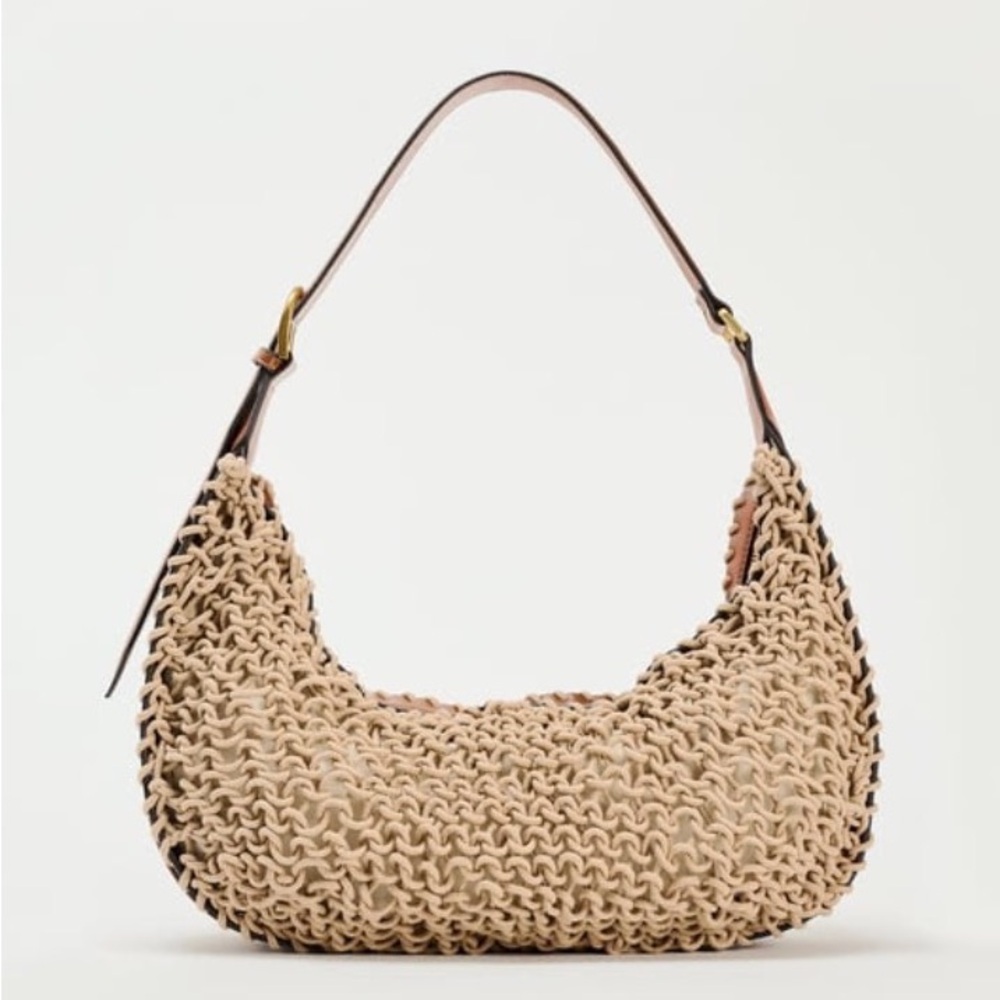 Zara BRAIDED ROPE SHOULDER BAG